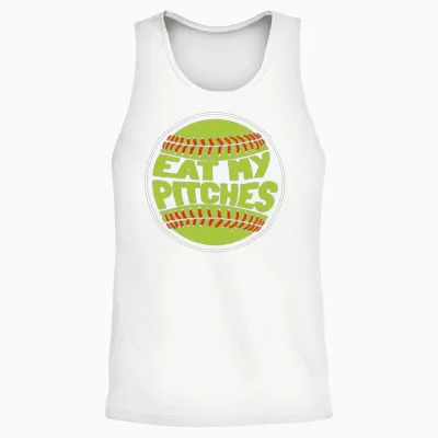 Softball Funny Unisex Tank Top - White