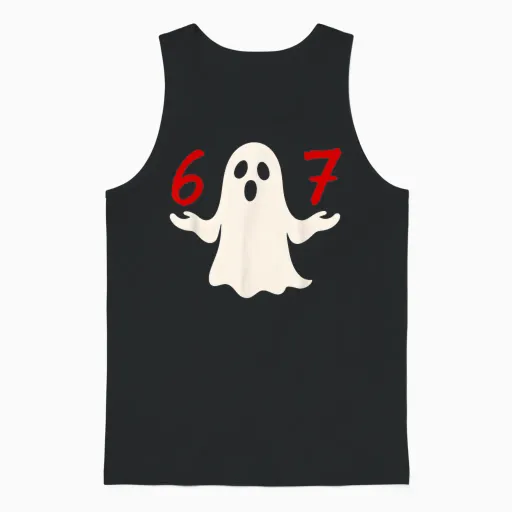 Fun Six Seven Meme 6 7 Halloween Ghost Costume Unisex Tank Top - Black