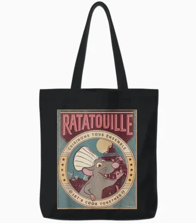 Disney and Pixar’s Ratatouille Chef Remy Let’s Cook Together Tote Bags - Black