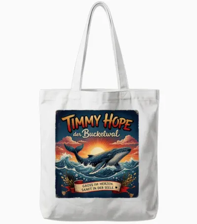 Timmy Hope Buckelwal Wal Meer Ozean Natur Design Tote Bags - White