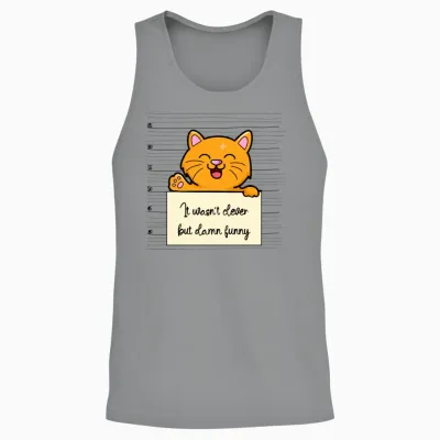 Cat Was Not Clever but Funny Unisex Tank Top - Sport Grey