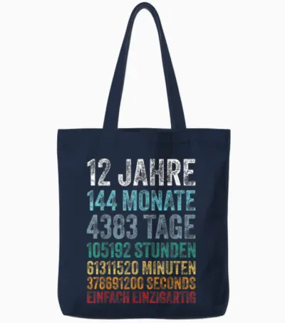 12th Birthday Boy Boy Children Decoration 12th Birthday Tote Bags - Navy