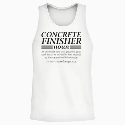 Concrete Finisher Noun Unisex Tank Top - White