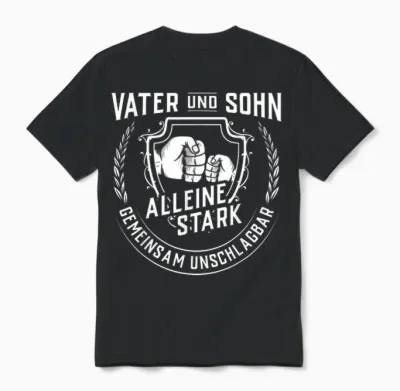 Vatertag Tshirt Kind Vater Sohn Opa Papa Dad Herrentag Unisex T-Shirt - Black