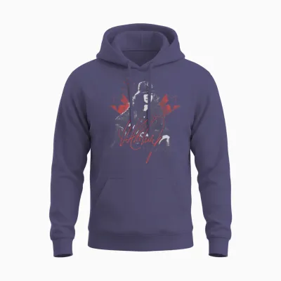 Whitney Houston Picture and Signature Unisex Hoodie - Heather Sport Dark Navy