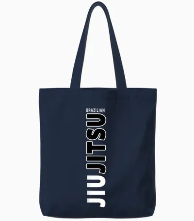 Jiu Jitsu Mma T-Shirt, Brazilian Jiu Jitsu T-Shirt, Black, S Tote Bags - Navy
