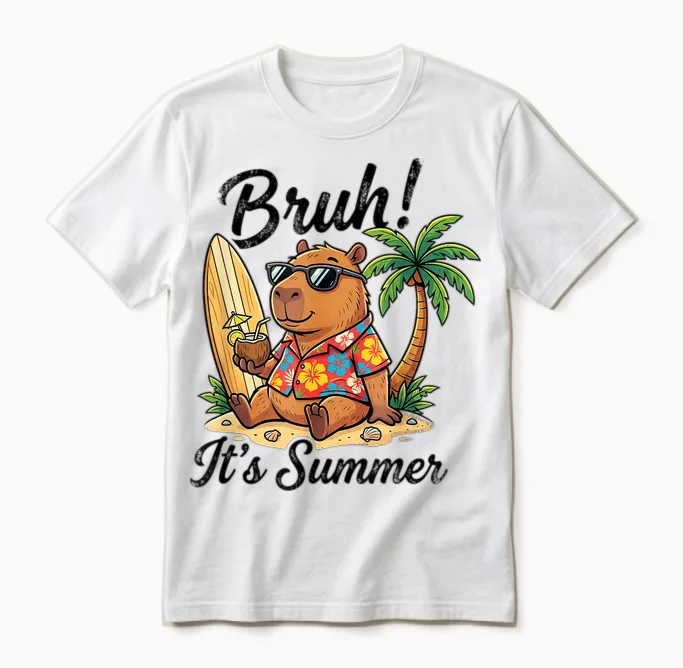 Capybara Mit Sonnenbrille Lustiges Sommer Capybara Unisex T-Shirt in White