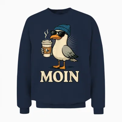 Moin Plattdeutsch Norddeutschland Ostfriesland Ostsee Moin Unisex Sweatshirt - Navy