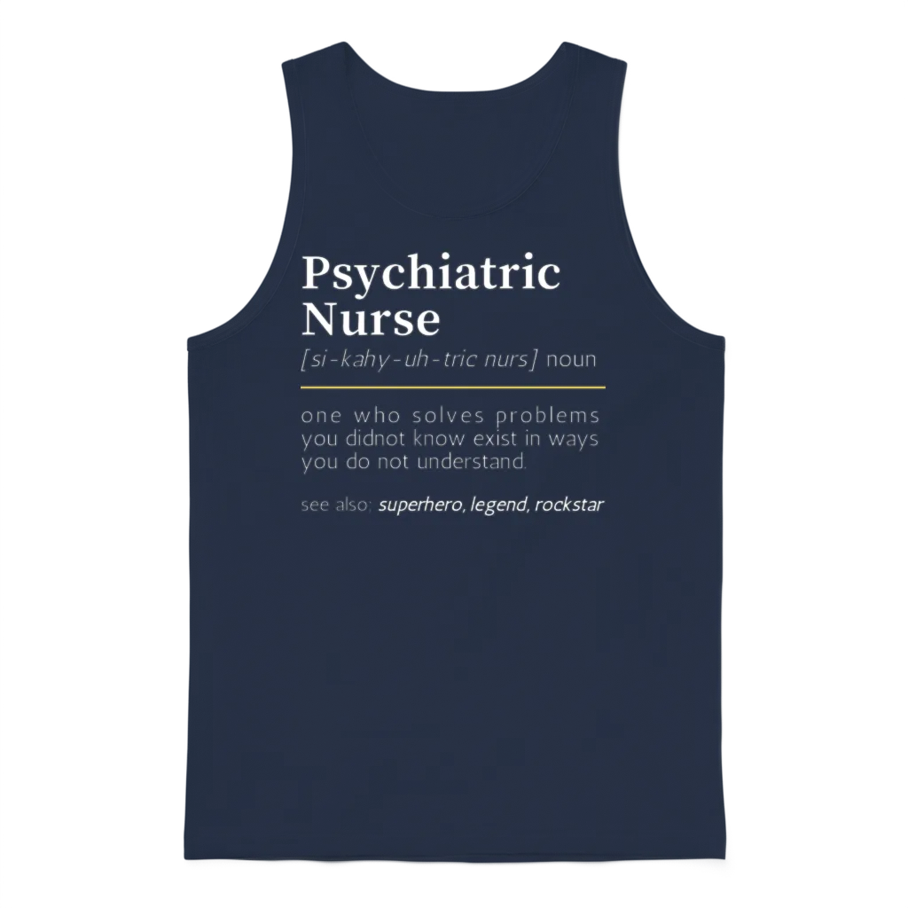 Psychiatric Nurse Noun Nurses Unisex Tank Top - Navy