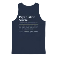 Psychiatric Nurse Noun Nurses Unisex Tank Top - Navy – 1