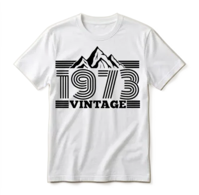 1973 Birthday Mountains Hiking Climbing Unisex T-Shirt - White