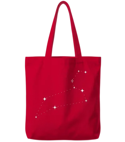 Leo Sign Constellation Tote Bags - Red