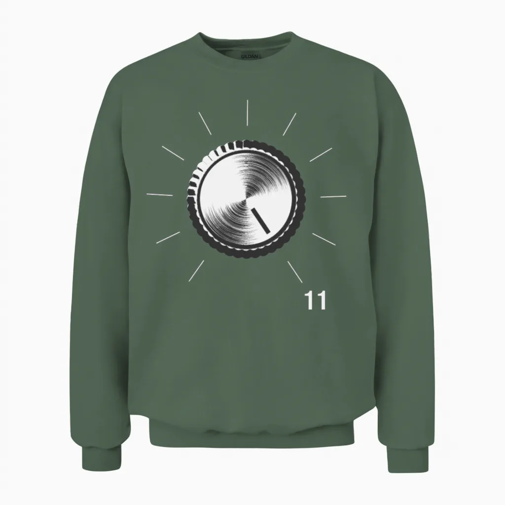 Volume Knob - These Go to 11 Unisex Sweatshirt in Military Green