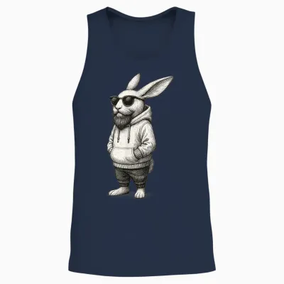 Cooler & Lässiger Osterhase Mit Sonnenbrille Und Bart Unisex Tank Top - Navy