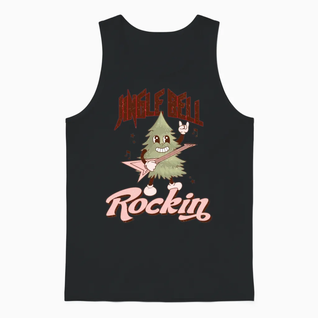 Rockin Disco-Themed Santa Funky Santa Disco Ball R Unisex Tank Top in Black