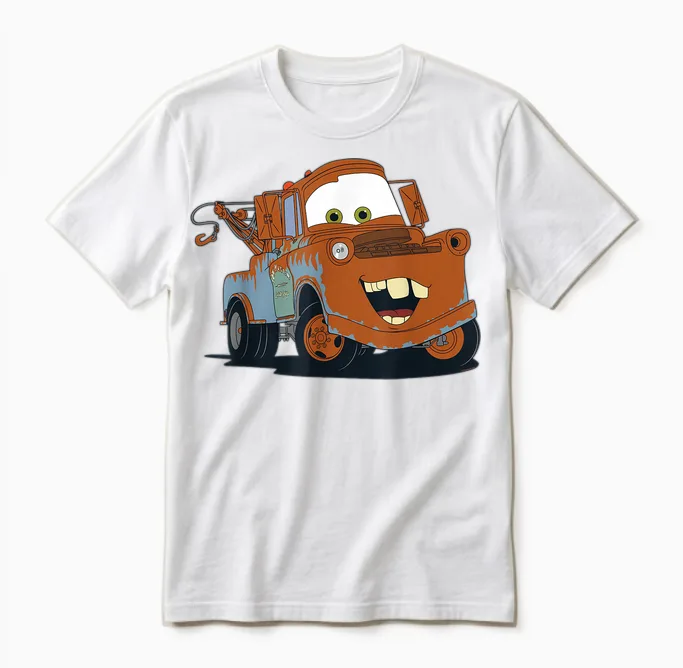 Disney and Pixar's Cars Mater Tow Truck Big Pic Costume Unisex T-Shirt in White