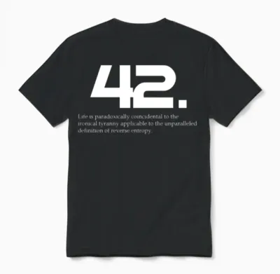 42 the Hitchhiker's Guide to the Galaxy Unisex T-Shirt - Black