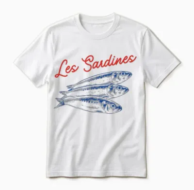 Sardines Fisherman Aesthetic Fish Coastal Sardine Unisex T-Shirt - White
