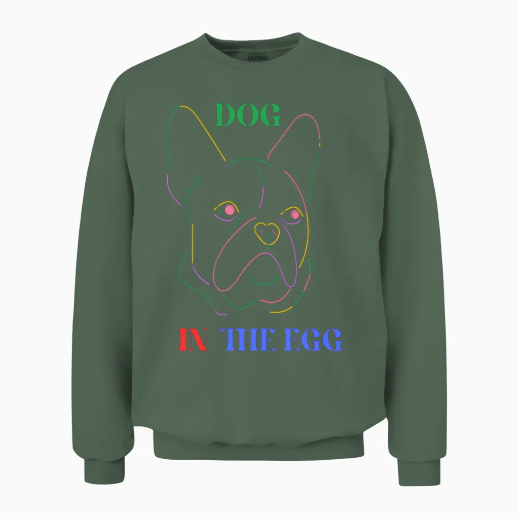 Dog in the Egg - Lovers Unisex Sweatshirt in Military Green
