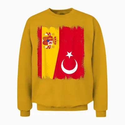 Spanien Türkei Flagge Spanische Türkische Wurzeln Unisex Sweatshirt - Gold