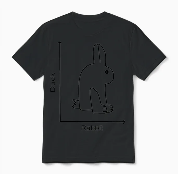Duck Rabbit Unisex T-Shirt in Black