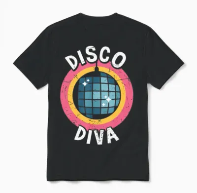 Disco Diva Retro Party Unisex T-Shirt - Black