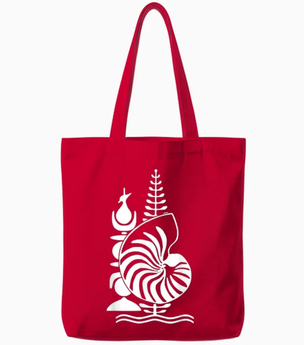 Kanak Emblem New Caledonia T-Shirt Gift Idea, Black, S Tote Bags in Red