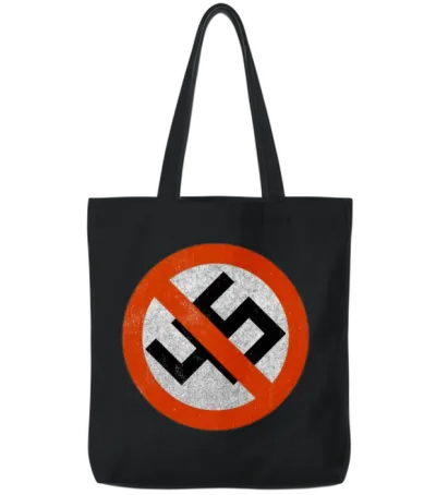 No 45, No Trump Anti Trump Print - Distressed Tote Bags - Black