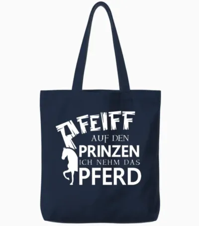 Horse Quote Tote Bags - Navy