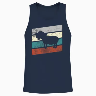 Sheep Retro Unisex Tank Top - Navy