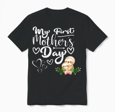 Damen 1. Muttertag Als Mama Faultier Mama Mein Erster Muttertag Unisex T-Shirt - Black