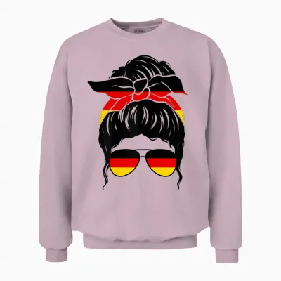 Deutsches Mädchen Deutschland Deutsche Flagge Stolze Deutsche Frau Unisex Sweatshirt - Light Pink