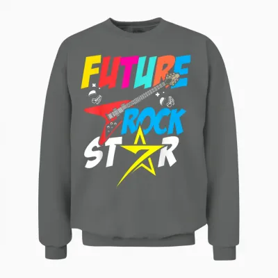 Future Rockstar Funny Guitar Musician Men Children Boys T-Shirt, Black Unisex Sweatshirt - Graphite Heather