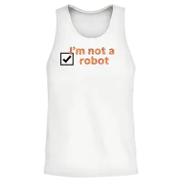 Humanity Logo: I’m Not a Robot Unisex Tank Top - White – 2