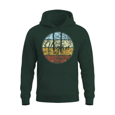 Vegan Retro Unisex Hoodie - Forest