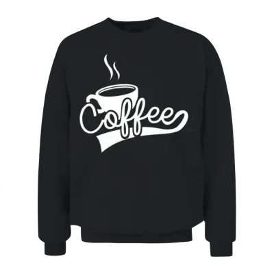 Funny Coffee Graphic Unisex Sweatshirt - Black
