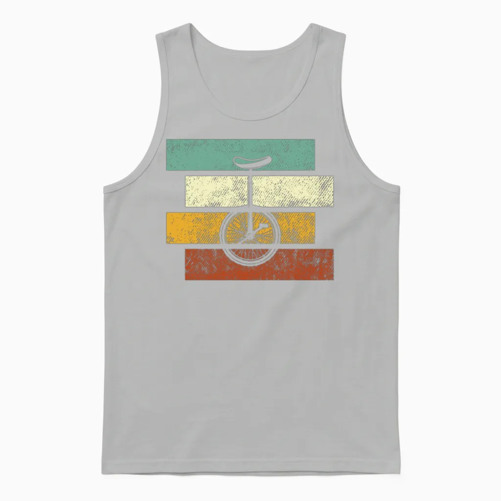 Unicycle Retro Unisex Tank Top in Ash