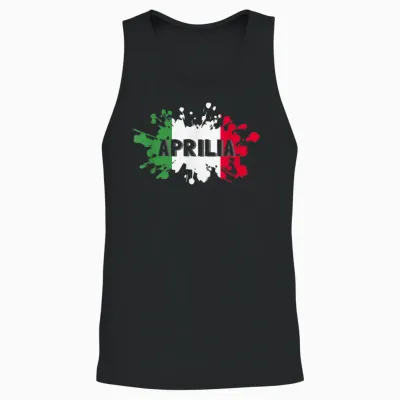 Retro Italien Stadt, Aprilia Unisex Tank Top - Black