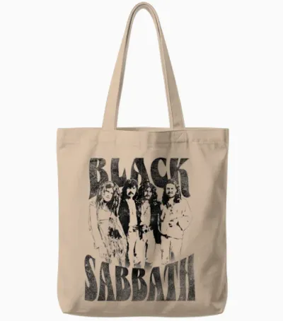 Official Black Sabbath Group Photo Tote Bags - Natural