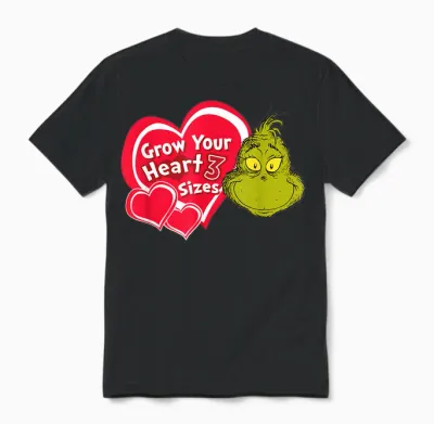 Dr. Seuss Grinch Grow Your Heart Unisex T-Shirt - Black