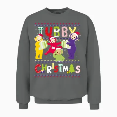 Teletubbies Tubby Christmas Ugly Christmas Design Unisex Sweatshirt - Graphite Heather