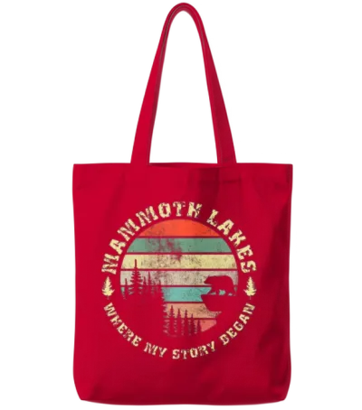 Mammoth Lakes Where My Story Began Tote Bags - Red