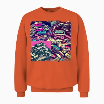 Retro Cassette Tapes Unisex Sweatshirt - Orange