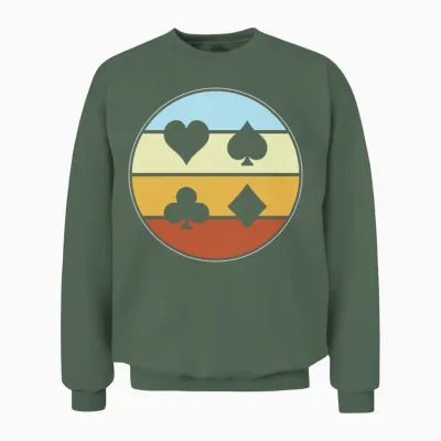 Poker Retro Unisex Sweatshirt - Military Green