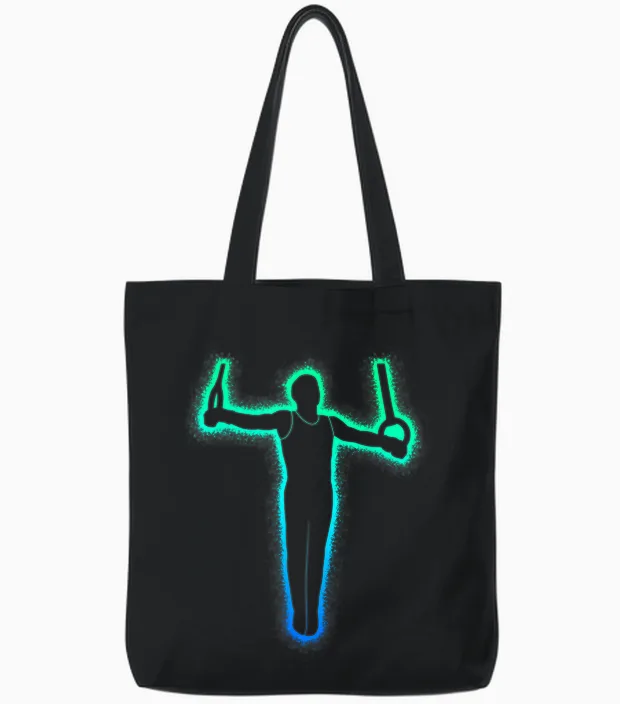 Gymnastics Rings for Kids Boys Gymnast Tote Bags in Black