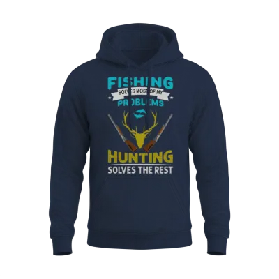 Fishing...the Rest - Fishing and Hunting Design Unisex Hoodie - Navy