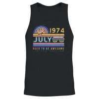 1974 July Retro Unisex Tank Top - Black – 2