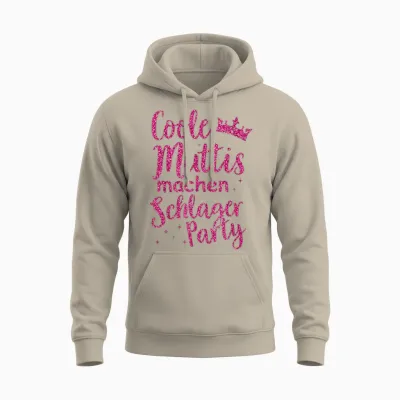 Schlager Music Costume Schlagerfan Schlager Music Party Girls T-Shirt, Black Unisex Hoodie - Sand