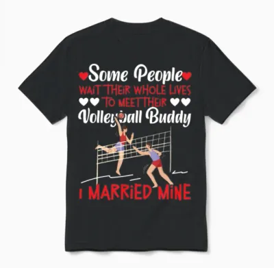 Volleyball Player Team Husband Unisex T-Shirt - Black