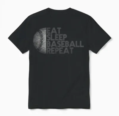 Eat Sleep Baseball Repeat Baseball Player Funny Baseball Unisex T-Shirt - Black
